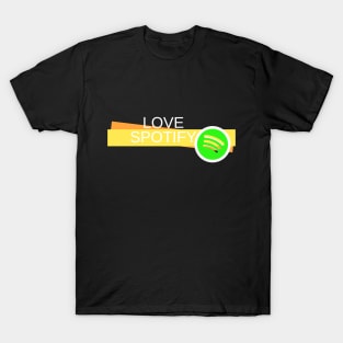 LOVE SPOTIFY GREEN YELLOW T-Shirt